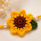 Crochet Rakhi Bracelets with Pearl Beads, Set of 7