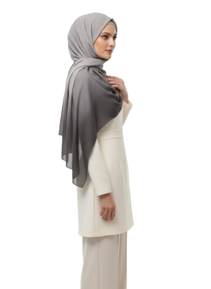 SAHIL SCARF Women Hijab Scarf 180x70cm Chiffon Georgette Lightweight Soft Fabric Easy to Drape with Burqah Abaya and Modest Dress