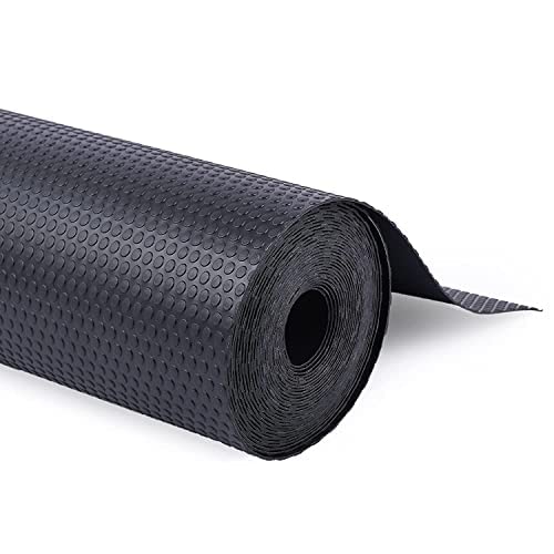 ElastPro(45 cm X 1.5 m) Charcoal Black Anti-Slip EVA Mat for Fridge, Kitchen Drawer, Shelf Liner (RoundDots Texture Charcoal Black) Kafalo