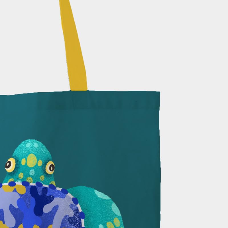 The Purple Tree Turtle Art Tote Bag witH for Women - 1 Pc, Woman Tote Bag, Eco Friendly Tote, Underwater Theme Bags, Gifts For Women