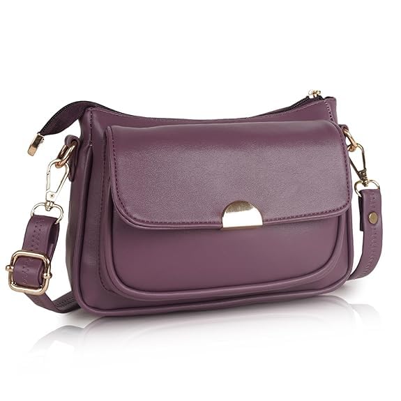 LANCER Hobo Crossbody Shoulder Bag for Women & Girls – Stylish Tote Sling Handbag with Adjustable Strap | Ladies Purse, Travel Casual Office Bag (Purple)
