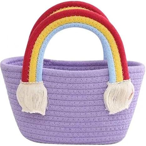 BEAUTIFUL HOMMIES Attractive Hand Bag | large Tote Bag | Summer Bag | Bucket Bag | Basket Bag | Bamboo Tote | Beach Bags for Women | Boho Bag| jute Bag | Handmade Bag|Sling Bag (Purple)