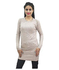 HAUTEMODA Woollen Regular Tops - Navy (Beige, Medium)
