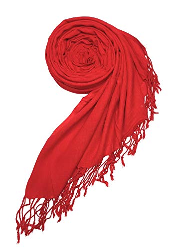 Chandwasia Linen Rayon Scarf, scarves, Viscose Fabric stole & Shawl Design for Men & Women for Summer & Winters(Red)