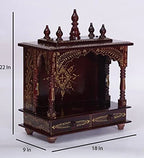 Jodhpur Handicrafts MDF Wood Home Temple Temple Pooja Cupboard for Home Pooja Mandir for Home Big Size 6 Feet (18 inch x 9 inch x 22 inch, Brown)