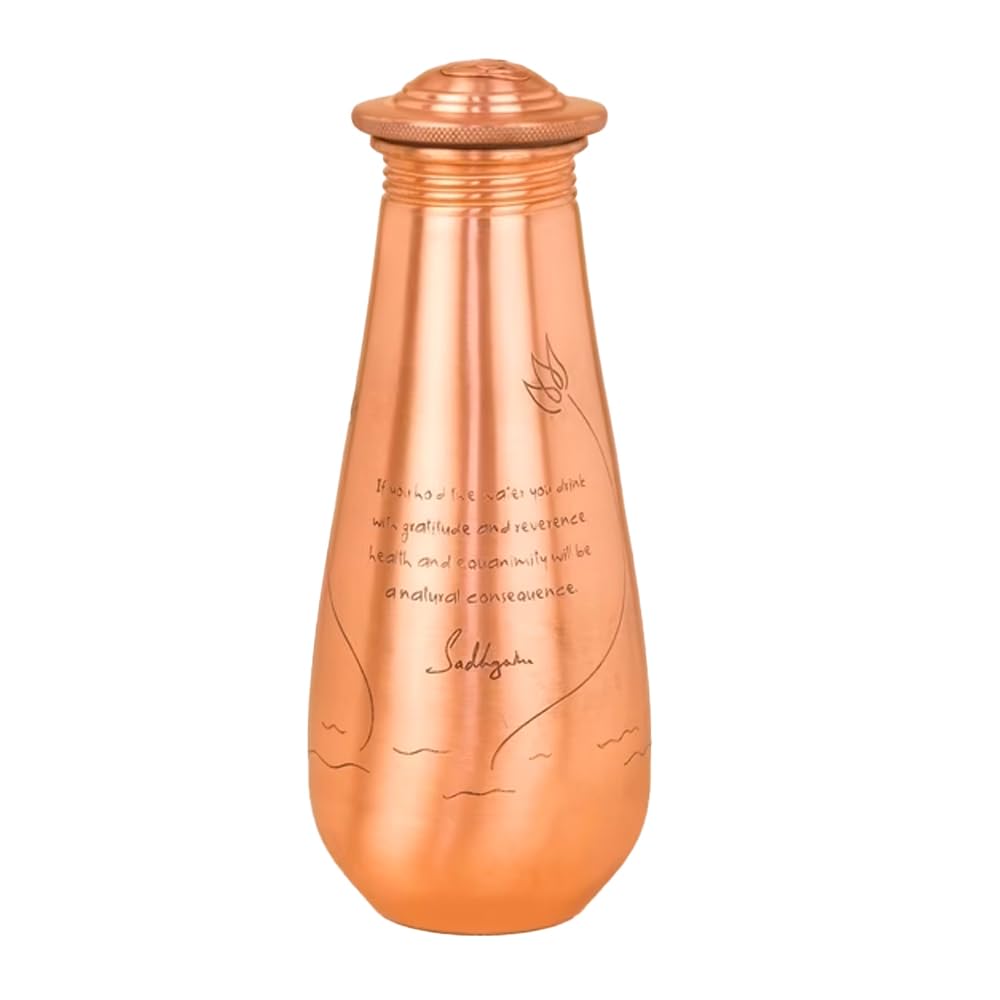 Isha Life Copper Water Bottle with Sadhguru Quote I 500ml