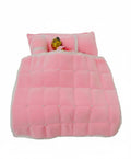 Laddu Gopal Ji Super Soft Satin Blanket/Kambal/Rajai and Mattress/Gadda with Pillow for Krishna Idol (Ladoo Gopal Bister Set) (Pink) Kafalo