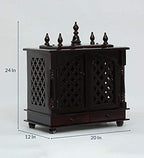 Jodhpur Handicrafts Wood Home Temple, Pooja Mandir, Pooja Mandap (Brown, LXBXH 20X12X24 Inch)