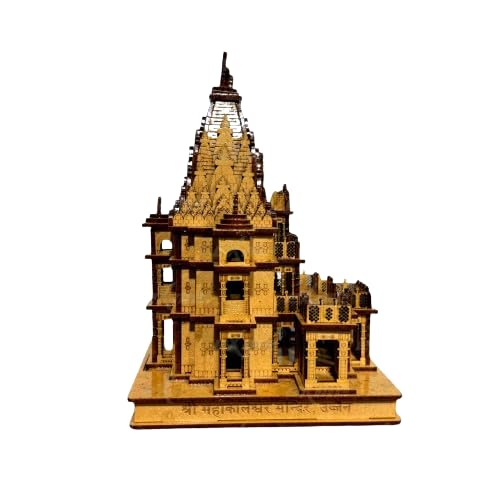 eXme Ujjain Mahakaleshwar Wooden Temple Model – Idel for House Decor Gift and Sprituality Pooja Mandir, Office and Shop