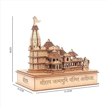 LASER ART Ram Mandir Ayodhya Illuminated Model Janaki Temple in Standard View.