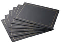 Dribble Premium PU Leather Placemats Set of 6, Double Layer Waterproof Heat Resistant, Non-Slip Easy Clean Dining Table Mats for Kitchen, Dining & Office Desk, Reversible & Smooth Finish (Grey) Kafalo