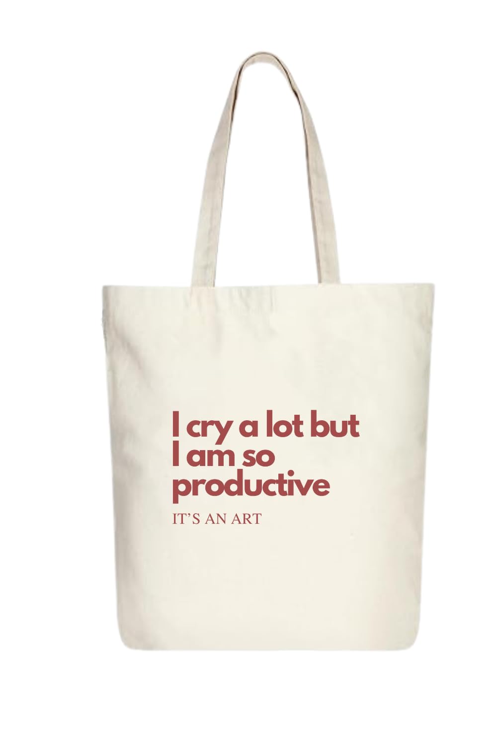 THE UMBRELLA STORE Tote Bag, Handmade Cotton Tote Bag with Inside Pocket, White