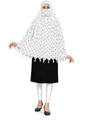 Crockett Cotton Face Mask Scarf with Sun Protection – Long Cotton Dupatta for Women & Girls – Universal Size, Stylish UV Protection Cover for Vahical Driver Outdoor Use (White Ring)