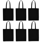 Encasa XO Cloth Tote Bag (Pack Of 2) - Black Colour Canvas Cotton Bag | Reusable-Multi-Pack With Extra Strong 13 Handle | Holds 15 Kgs | Multipurpose Grocery Carry Bag For Men & Women, Casual