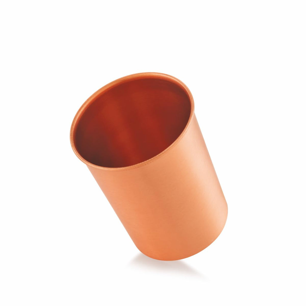 Jalkumbh Pure Plain Copper Glasses,Pure Tamba Glass for Drinking & Serving Water Tumbler-200 ML