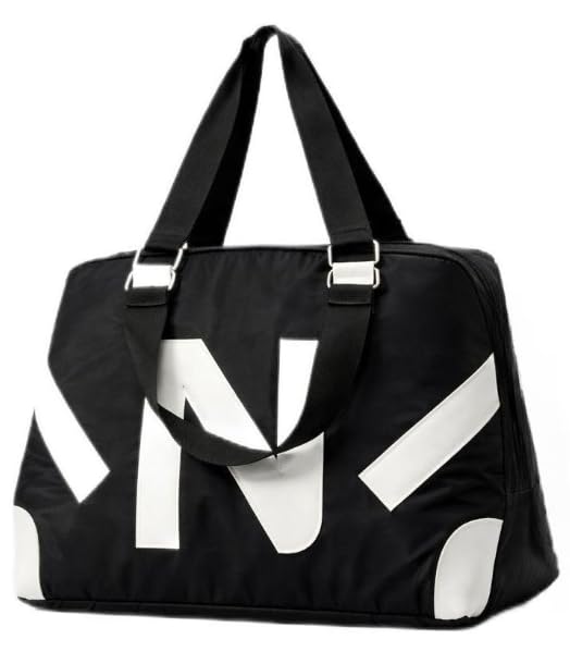 Tote Bag with Bold Geometric Print for Women, Black and White, Waterproof Lightweight Shoulder Bag with Zipper Pocket, Two Way Carry Handles, Multipurpose for Office Work Travel Grocery..