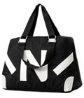 Tote Bag with Bold Geometric Print for Women, Black and White, Waterproof Lightweight Shoulder Bag with Zipper Pocket, Two Way Carry Handles, Multipurpose for Office Work Travel Grocery..