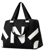 Tote Bag with Bold Geometric Print for Women, Black and White, Waterproof Lightweight Shoulder Bag with Zipper Pocket, Two Way Carry Handles, Multipurpose for Office Work Travel Grocery..