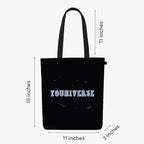 Eco Right Canvas Tote Bags for Women with Zip, College Bag for Girls, 100% Organic Cotton Tote Bag for Shopping, Travel & beach bags for women (Youniverse)