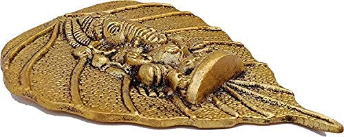 Prince Home Decor & Gifts Metal Pan Patta Ganesh Decorative Wall Hanging Showpiece Figurine Gold