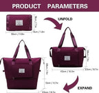 Viyaro Polyester Foldable Tote Bag | Expandable Design with Dry & Wet Separation, Waterproof Fabric, Multiple Pockets with Zipper & Lightweight Shoulder Carrying Comfort | Convenient Choice—Purple