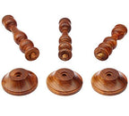 ITOS365 Handmade Wooden Candle Stand - Set of 3 | Decorative Wood Finished Wax Candle Holder for Home, Office & Living Room Décor | Handcrafted Tealight Holder Gift Item for Diwali & Festivals