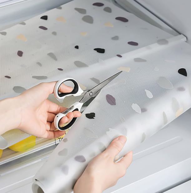 ElastPro (45 cm X 1.5 m) Printed Shelf Liners for Kitchen Shelves, Fridge Mats, Kitchen Cabinet Drawer Mat Sheets (Graval Print) Kafalo