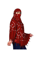 Crockett Cotton Face Mask Scarf with Sun Protection – Long Cotton Dupatta for Women & Girls – Universal Size, Stylish UV Protection Cover for Vahical Driver Outdoor Use (Red Bandhani)