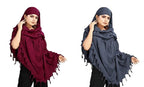 COMBO Women Cotton Stylish Hand Printed Scarf - Anti Pollution Full Face Cover With UV Sun Rays Protection Scarf (MAROON-GREY)