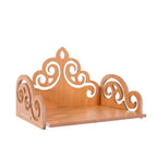 Wooden Mini Temple for Home, Wall Mounted Pooja Mandir Shelf, 20 x 15 x 14 cm, Wooden Colour