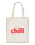 Delhi Printing Co. Chill tote bag|Strong Cotton Bag for Shopping | Canvas Tote Bag for Women & Girls | Stylish Cotton Handbags (DCTBH-185)