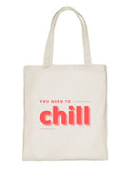 Delhi Printing Co. Chill tote bag|Strong Cotton Bag for Shopping | Canvas Tote Bag for Women & Girls | Stylish Cotton Handbags (DCTBH-185)