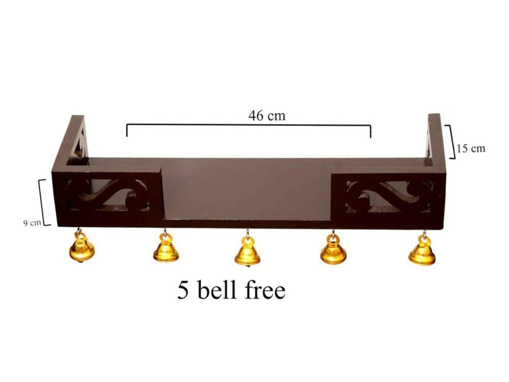 WOOD KARTINDIA Wall Mount Temple for Home,Wooden Home Temple/Wall Shelf/Pooja Mandir/Pooja Stand/Wooden Mandir/Devghar/Devara/Multipurpose Shelf (Brown2)