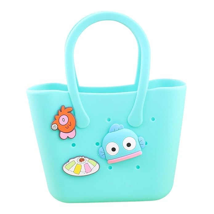 HOMIES, Colorful Silicone Handbags Beach Bag, DIY Cute Summer Tote Hole Bag, Mobile Phone Storage Children's Key and Handbag for Adults, Multicolor