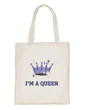 Delhi Printing Co. I'm a queen tote bag|Strong Cotton Bag for Shopping | Canvas Tote Bag for Women & Girls | Stylish Cotton Handbags (DCTBH-178)