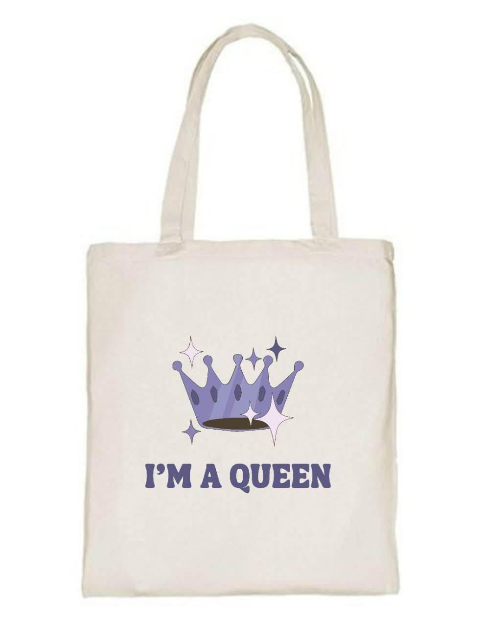 Delhi Printing Co. I'm a queen tote bag|Strong Cotton Bag for Shopping | Canvas Tote Bag for Women & Girls | Stylish Cotton Handbags (DCTBH-178)