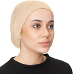 PAROPKAR Women's Hijab Undercap Scarf for Muslim Women - Solid Color Unisex Stretch Dreadlocks Tube, Neck Gaiter & Neck Warmer Bandana (Beige)