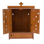Lexical Wooden Readymade Wall Hanging Puja Temple for Home God Stand for Pooja Room Mandir Wood Devghar Stand for Office and Shop Lexical-450