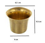 Awadh Beautifull Pure Brass Small Pooja Glass Set of 1 Pcs for Serving Water, Milk, or Other offerings During Puja || Pital Glass for Daily Puja Home - (Size- 4.5 cm)