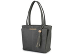 PAVILONN Women Tote Bag Ladies Handbag Shoulder Office Shopping Work Laptop PU Leather Brown Travel College Daily Use Designer Large Stylish Fashion Zipper Commuter Gift (GREY 2)