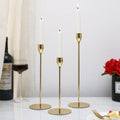 The Purple Tree Metal Royal Candle Holders For Tapered Candles, (Pack Of 3, Golden), Tapered Candle Holder, Tealight Holder, Best Gift For Christmas Decor, Christmas Decoration, Dining Table