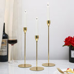 The Purple Tree Metal Royal Candle Holders For Tapered Candles, (Pack Of 3, Golden), Tapered Candle Holder, Tealight Holder, Best Gift For Christmas Decor, Christmas Decoration, Dining Table