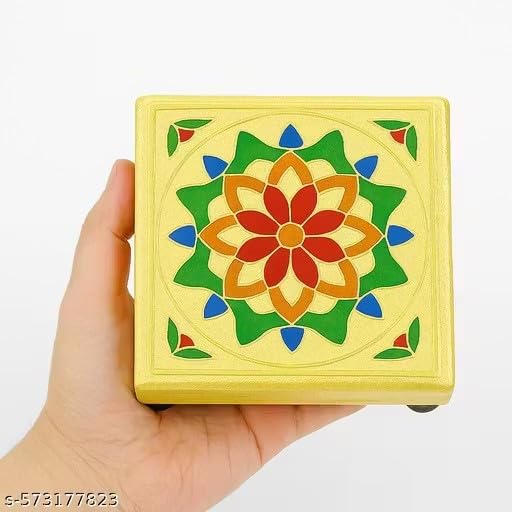 Shubhmangal Decorative Wooden Pooja Chowki for Home Temple HDP012