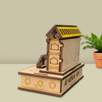 HaridwarDivine Wood 3D Badrinath Temple The Place of Peace in Wood Miniature Small | Hand Crafted Wooden Shri Badrinath Temple for Gifting, ShowPiece, Car Dashboard