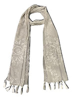 StoleVilla™ Women's Printed Poly Cotton Multicolored Scarf and Stoles with Pearl Tassels Set Of 2 (ST310)