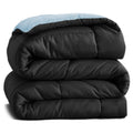 A Brand New - Umi AC Comforter for Single Bed Luxury Blanket 220 GSM Ultra Super Soft Microfiber Reversible Lightweight All-Weather Bed Comforter/Duvet/Quilt (60X90 Inche, Black & Grey) Kafalo