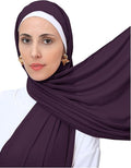 PREMIUM KOREAN GORGETTE HIJAB FOR WOMEN, GEORGETTE HIJAB SCARF FOR WOMEN 80 BY 180 CM (DARK PURPLE)