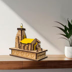 A&S Ventures Kedarnath Temple Miniature 3D Model - Handcrafted Wooden Mandir for Home Decor Or Showpiece Cardashboard (Multicolour)