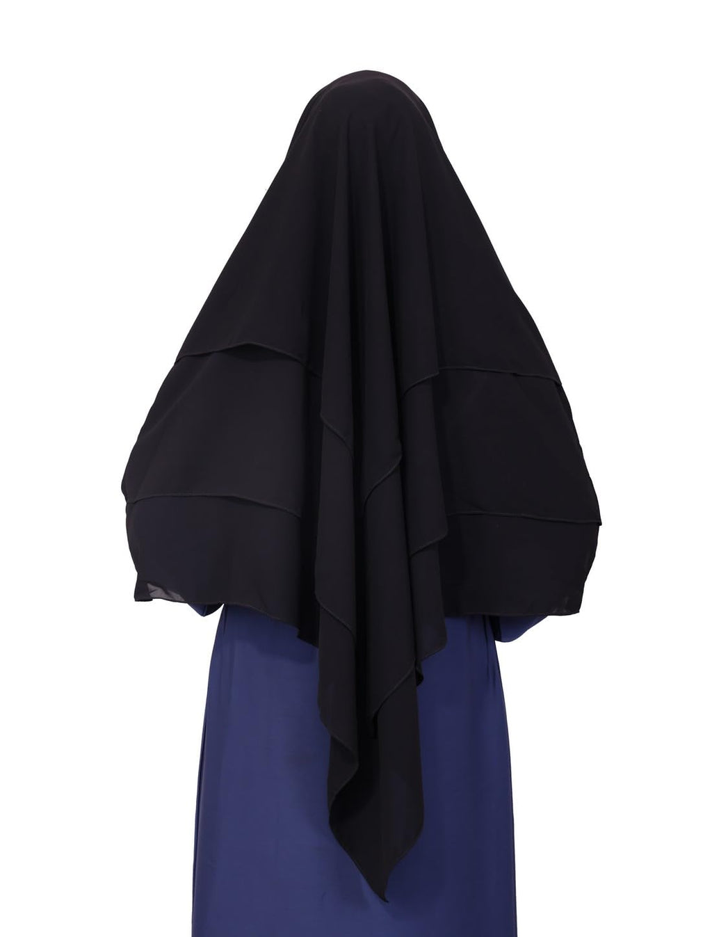 Markaz Hijab Women's Polyester Fabric Solid Pattern Khimar Namaz Hijab Free Size, Black