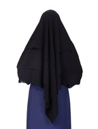 Markaz Hijab Women's Polyester Fabric Solid Pattern Khimar Namaz Hijab Free Size, Black